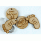 BABY SHOWER WOODEN TAGS BOMBONIERE FAVOURS MUM TO BE GIFT LASER ENGRAVED